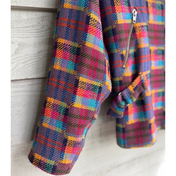Vintage Doncaster Sport Plaid Wool Blend Jacket Size 6 Made in USA - Picture 9 of 10